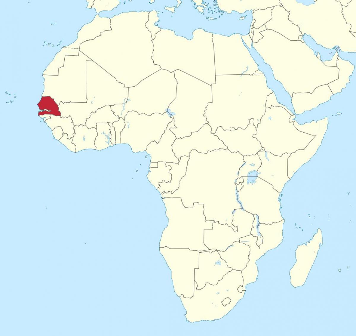Senegal sulla mappa dell'africa