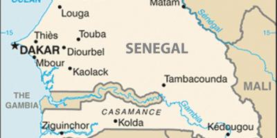Mappa del Senegal e nei paesi limitrofi,